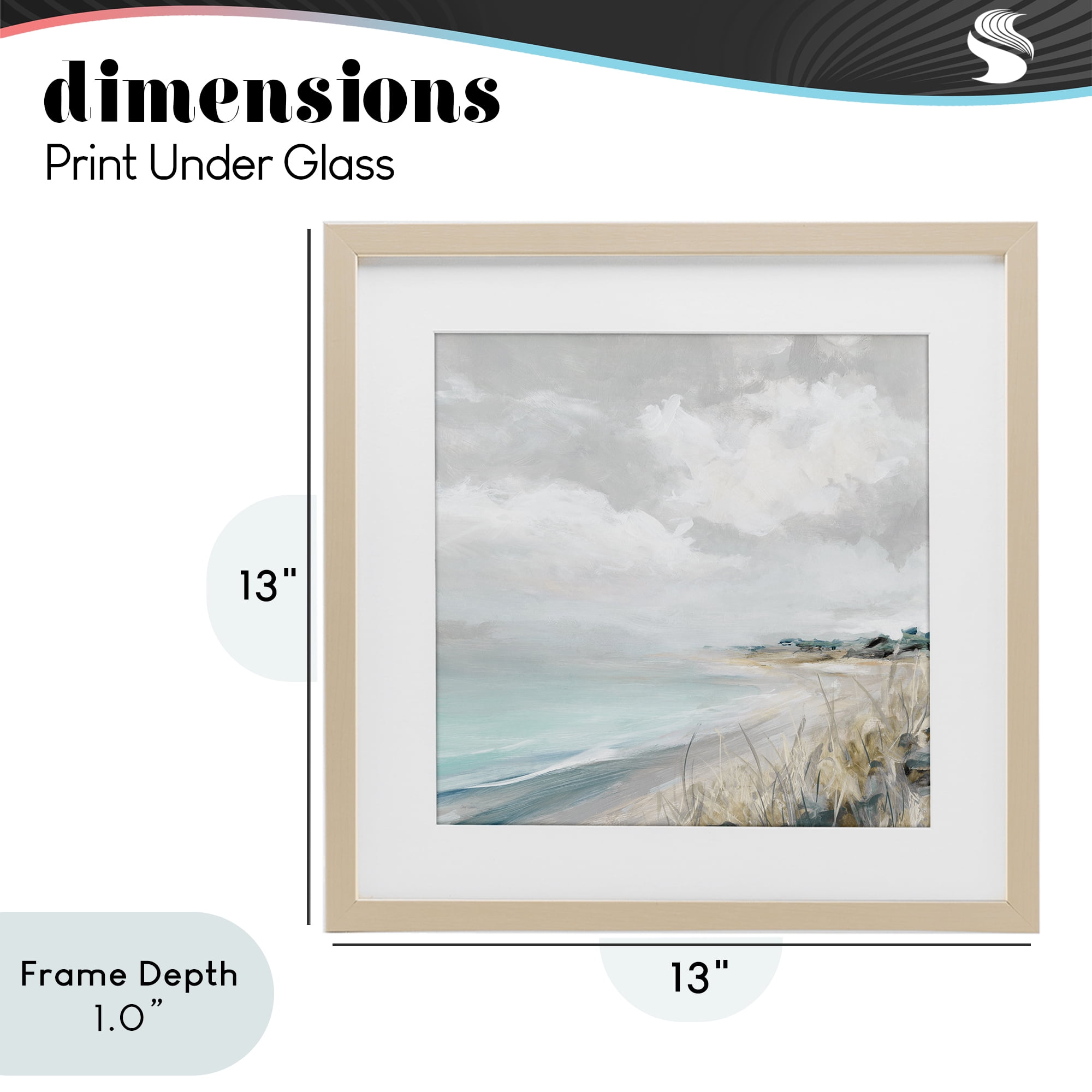 Stupell Industries Coastal Morning By The Dunes Birch Framed Print Under Glass, design by Carol Robinson