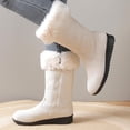 thumbnail image 6 of Taqqpue Women's Mid-Calf Boots Plus Size Fleece Lined Mid Heel Round Toe Warm Comfortable Winter Boots for Women Size 5.5-11 Fashion Casual Shoes Fall Winter Footwear Comfortable, 6 of 10