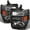 Solid Matte Black Paint Housing, variant on AKKON - For F-Series Superduty Black Bezel Dual Ring DRL Daylight LED Projector Headlights Replacement Pair