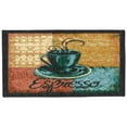 thumbnail image 3 of Kashi Home Kitchen Rug, Printed Area Rug, Durable Floor, Door Mat, Farmhouse Non-Slip Carpet Latex Backing Beautiful Design Espresso 3pc Set (2 18x30 D Shape & 1 20x40), 3 of 5