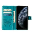 thumbnail image 4 of Dteck iPhone 11 Pro Case, Butterfly Patterned Wallet Case, Magnetic Hand Strap Credit Card Holder Slots Synthetic Leather Kickstand Protective Cover For iPhone 11 Pro, Blue, 4 of 10
