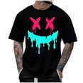 thumbnail image 2 of Mens Shirts under $5.00 Short Sleeved Round Neck Printed T-shirt Black 5XL, 2 of 4