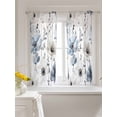 thumbnail image 3 of Blue Grey Spring Floral Curtains 54 Inch Length, Sheer Curtains for Bedroom Living Room Window Summer Flowers Botanical Rod Pocket Voile Drapes Kitchen Curtains Small Half Window 42"x54" 2 Panels, 3 of 6