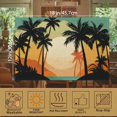 thumbnail image 2 of 6 Pcs Palm Trees Table Mats,Sunset by The Sea Placemats Waterproof Washable, Kitchen Table Decoration Placemats Modern Holiday Kitchen Table Decoration(12"x18"Linen), 2 of 6