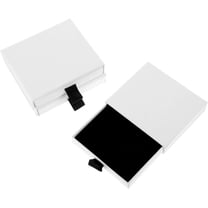 5 Pack Jewelry Gift Boxes, 3.14 x 3.14 x 0.98Inch Small Gift Boxes, Cardboard Jewelry Boxes, Drawer Type Jewelry Organizer Box, Jewelry Box for Women for Bracelets Earrings Necklaces Earring (White)