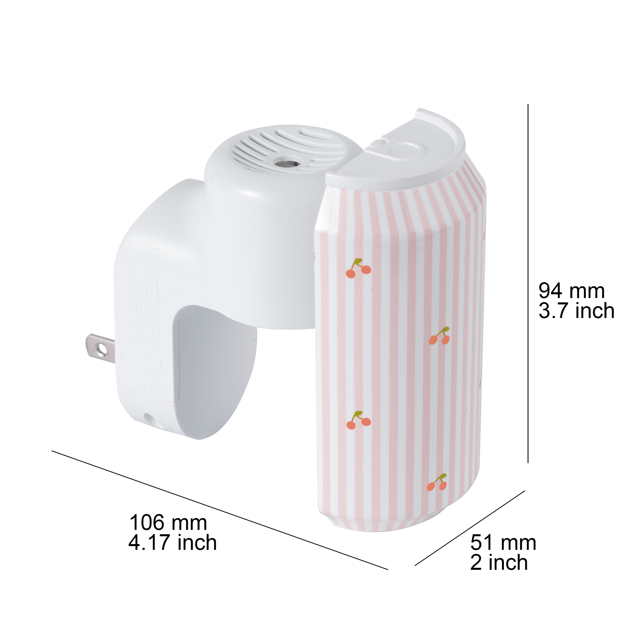 Mainstays Aroma Accents Pink Stripe Soda Can Fragrance Plug-in with Cherries