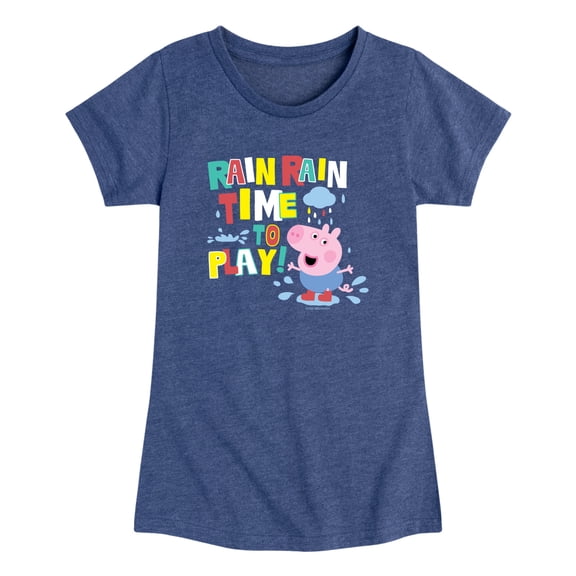 Peppa Pig - Rain, Rain, Time To Play - Toddler Girls Fitted Short Sleeve T-Shirt