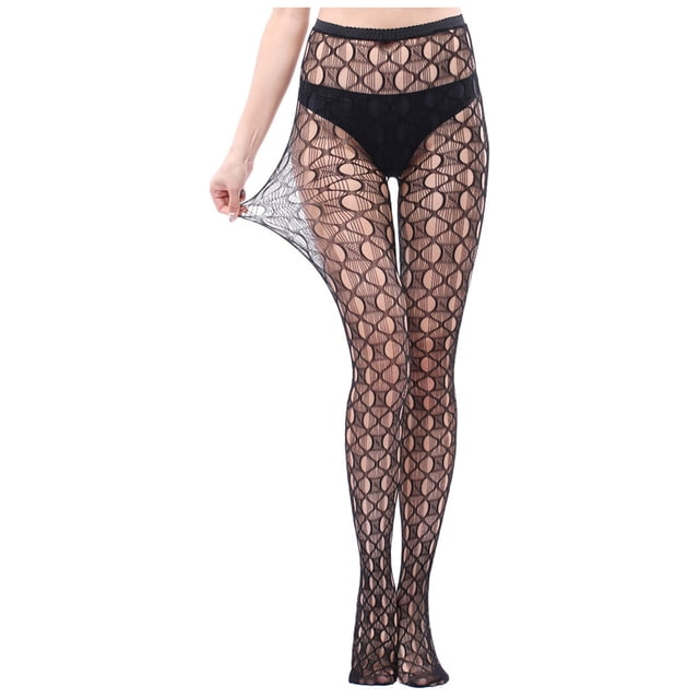 Penkiiy Bas Résille pour Femmes Pantalons pour Femmes Leggings Aguichant en Maille Transparente Grande Taille Bas Résille Résille Collants Bruns