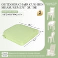 thumbnail image 4 of BPS 18" x 19" Outdoor Dining Chair Cushion, Water Resistant Patio Seat Cushion Pads with Ties, Set of 2 - Green, 4 of 9