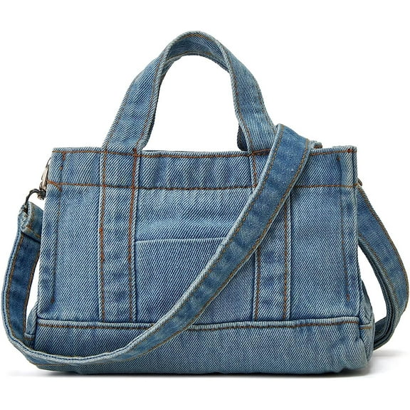 Kukuzhu Denim Hobo Bags for Women Canvas Shoulder Crossbody Bags Summer Casual Totes Handbag Cloth Bags Versatile Purses