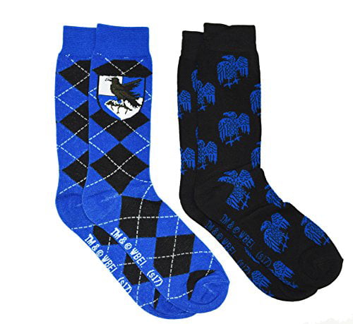 Harry Potter 2 Pack Gryffindor Ravenclaw Huffle Puff Slytherin House Mens Crew Socks
