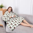 thumbnail image 5 of Oversized Wearable Blanket Hoodie,Brown Bigfoot and Tree Pattern Sherpa Blanket Hoodie with Super Pockets,Super Warm Fuzzy Pullover for Women & Men, 5 of 6