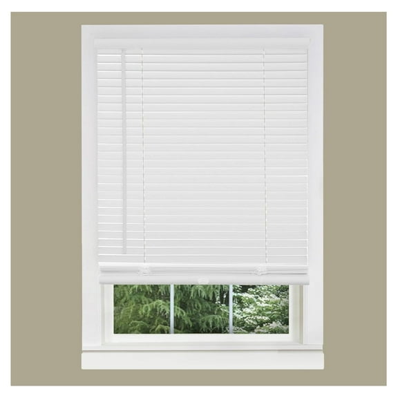 Classic Touch Cordless 1" Light Filtering Mini Blind, 36" Wide x 64" Long, White