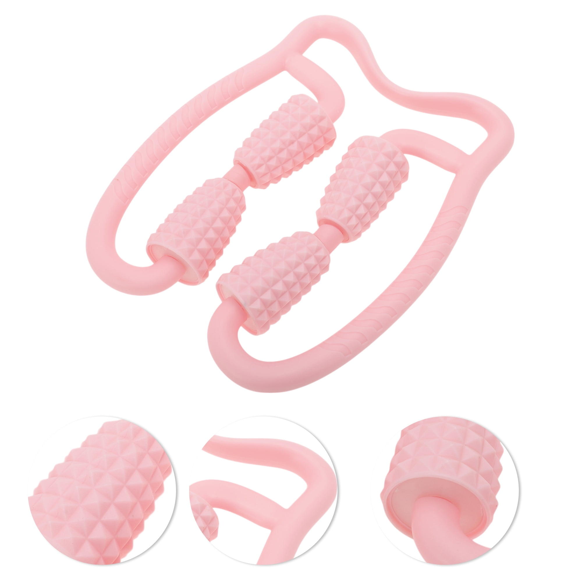 Unique Bargains Durable Useful Four Wheel Foot Massager Designed 1Pc Pink