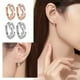 thumbnail image 2 of Chapado en oro Post Pave Cubic Zirconia Huggie Hoop Pendientes para Mujeres Pendientes Pequeño Fresco Mujeres, 2 of 5