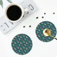 thumbnail image 5 of Pofeuu Frog and Mushrooms Print Leather Coasters Set of 6, Round Cups Mugs Mat Pad for Home Kitchen Heat Resistant Drink Coasters,Round Shape, 5 of 7