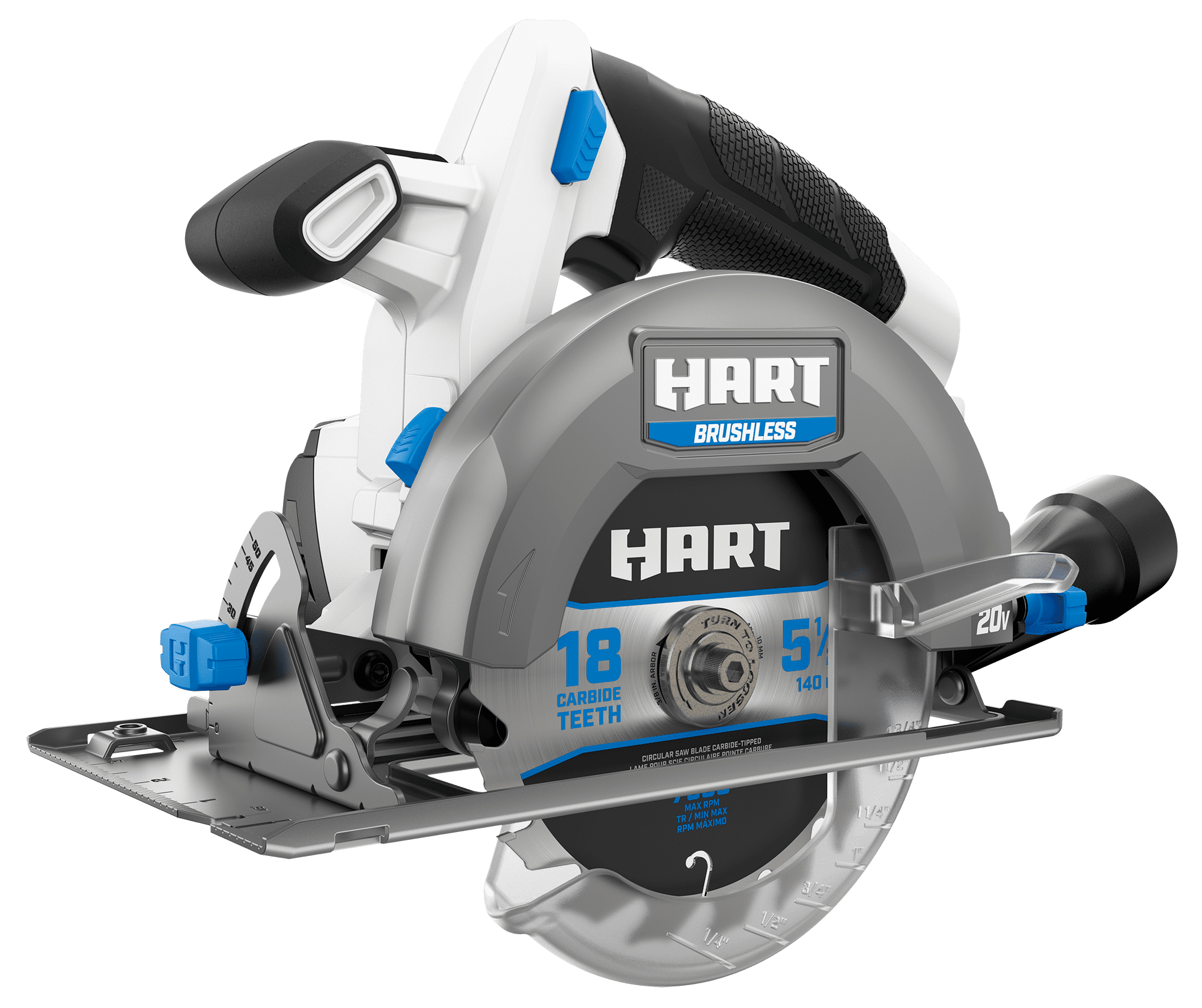 HART 20-Volt Brushless 5-1/2-inch Compact Circular Saw with 4Ah Battery and Charger Starter Kit Bundle