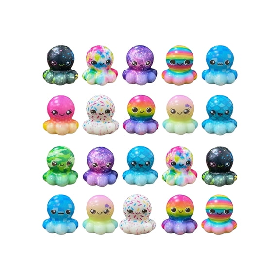 Octopus Plush Toy Set Soft Reversible Octopus Stuffed Animal Double Sided Plushie for Kids and Adults Cute Octopus Plush Collection for Home and Office Decoration