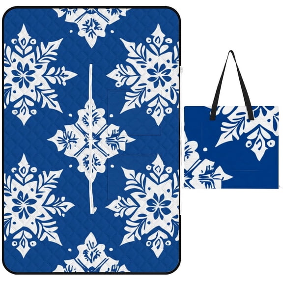 Bohemian Pattern Picnic Blanket Waterproof Outdoor Beach Blanket Hand-held Pad Suitable for Travel, Camping, Beach, Family Gatherings