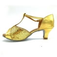 thumbnail image 1 of CAICJ98 Shoes for Women Women's Rhinestone Flat Sandals Slip on Memory Foam Sandals Open Toe Slide Sandals,Gold, 1 of 4