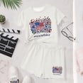 thumbnail image 5 of BFHHYA Girls 4th of July Shorts Set Floral & Flag Print Short Sleeve Tee Elastic Waist Shorts Tween Summer 2-Piece Outfit 3-15 Y, 5 of 5