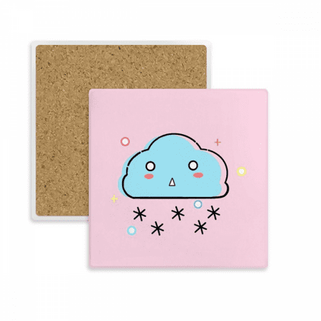 

Sleet Snow Rain Lovely Coaster Cup Mat Mug Subplate Holder Insulation Stone