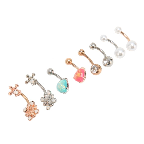 Anillos para el ombligo BuyWeekMX 8 piezas acero inoxidable