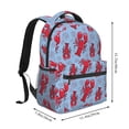 thumbnail image 2 of Zufioo Cartoon Lobsters 2 Print Casual Student Backpack, Adjustable Shoulder Straps Multi-Function Multi-Pocket Sports Bag Travel Backpack, Unisex-One Size, 2 of 5