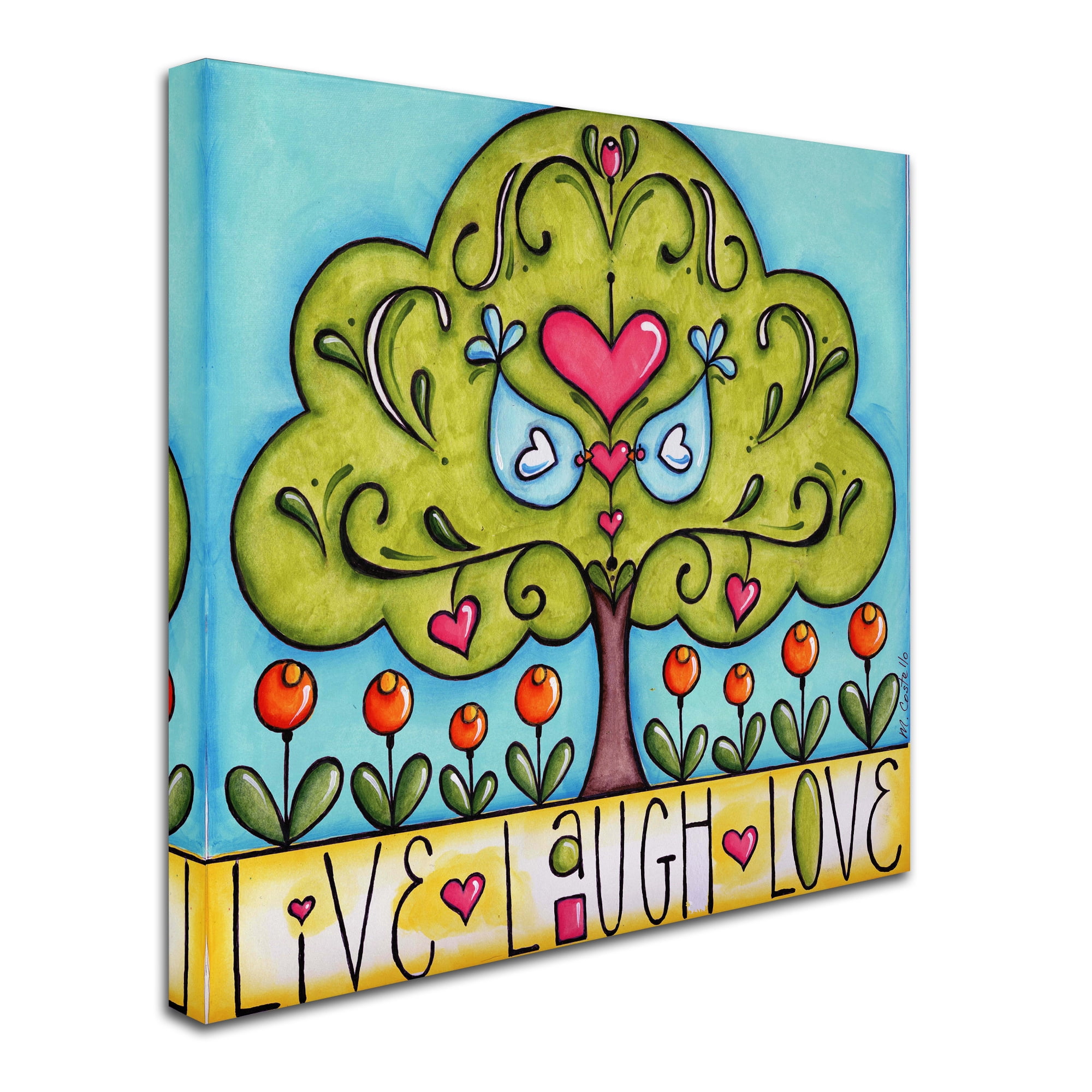 Trademark Fine Art 'Live Laugh Love' Canvas Art by Maureen Lisa Costello