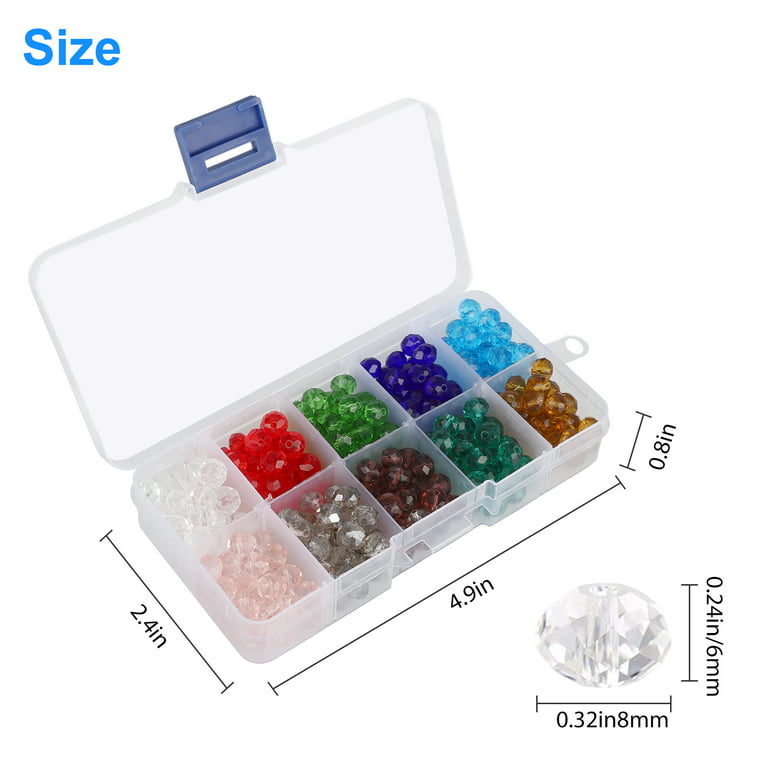 Incraftables Crystal Glass Beads 24 Colors 1200pcs Kit for Jewelry Making,  Hair Accessories, & DIY Bracelets. Large 6mm Briolette Rondelle Assorted  Crafting Bead with Elastic String for Kids & Adults