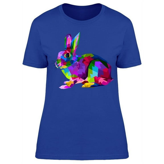 Colorful Rabbit Pop Art T-Shirt Women -Image by Shutterstock, Female 3X-Large