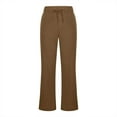thumbnail image 7 of Sentmoon Womens Pants Wide leg Elastic Waist Drawstring Side Pockets Flare-Leg Solid Color Palazzo Pants Activewear Trendy Womens for Christmas or Going out with Friends Coffee XL, 7 of 7