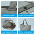 thumbnail image 4 of Uxcell Canvas Tote Bag with Handle Reusable Handbag Shopping Bags Grey, 4 of 5