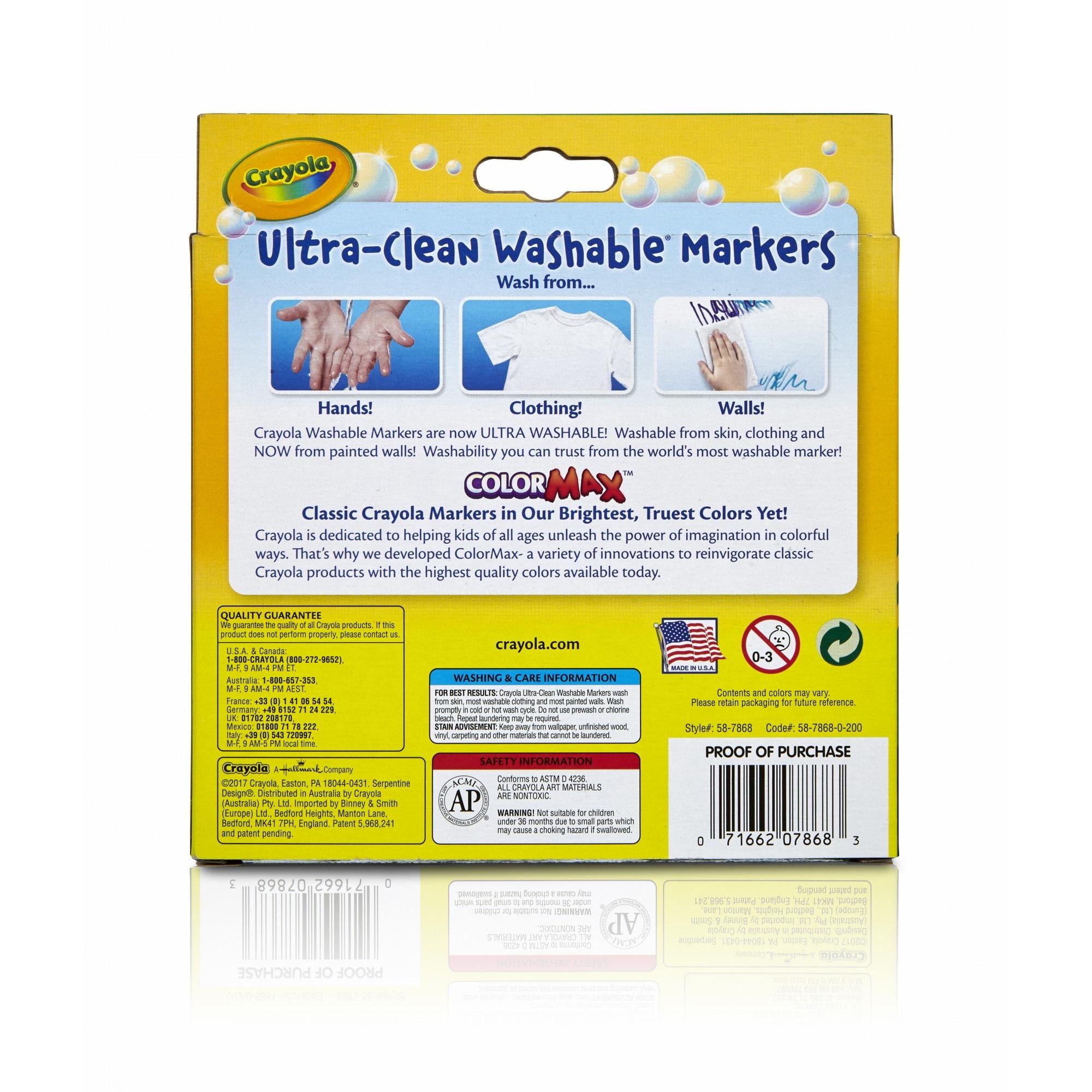Crayola Ultra-Clean Washable Broad Line Markers, School Supplies, 20 Count,  Classic Colors - Walmart.com