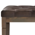 thumbnail image 3 of Simpli Home Waverly Tufted Ottoman Bench in Distressed Brown Faux Leather, 3 of 4