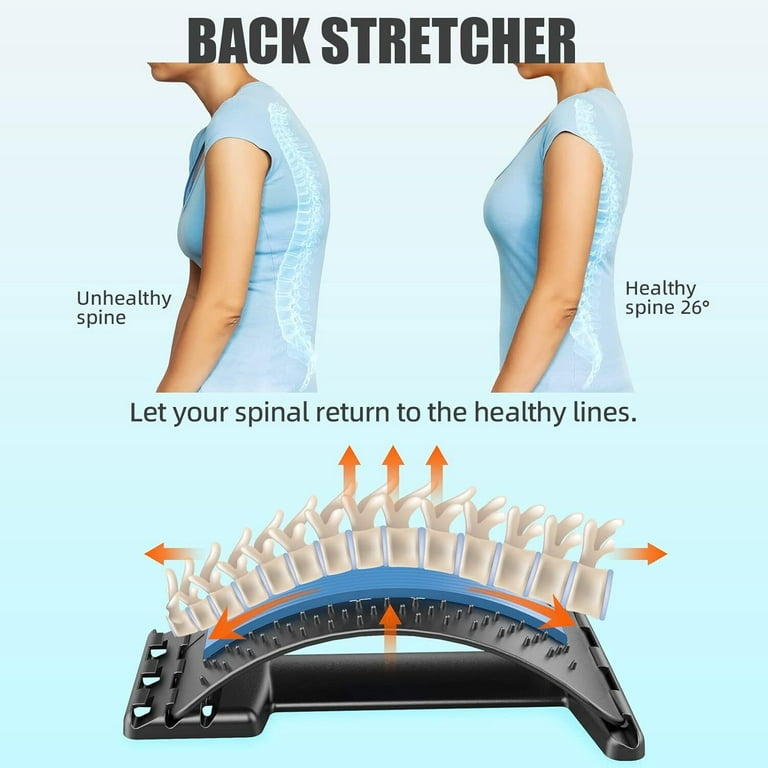 Back Stretcher for Lower Back Pain Relief, 3 Level Adjustable Lumbar Back  Cracker Board, Back Cracking/Massager Device for Scoliosis, Spine  Decompression, Upper & Lower Back Support 