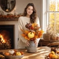 thumbnail image 5 of Fall Decor, 13.8 Inch Artificial Autumn Pumpkin Berry Maple Leaves Stems Picks Vase Decorations For Home Harvest Holiday Halloween Thanksgiving Table Centerpiece Indoor Decor, 5 of 5