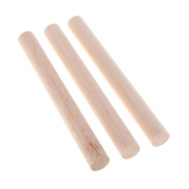 Palos Redondos de Madera Artesanales Sin Pintar BLESIY Palos de formas de madera de balsa 200 mm 3 piezas