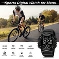 thumbnail image 3 of Men's Digital Sports Watch With Stopwatch/Alarm/Dual Time/ LED Backlight Outdoor Sports Waterproof Watch PU Strap Gifts for Man Christmas Gifts, 3 of 9
