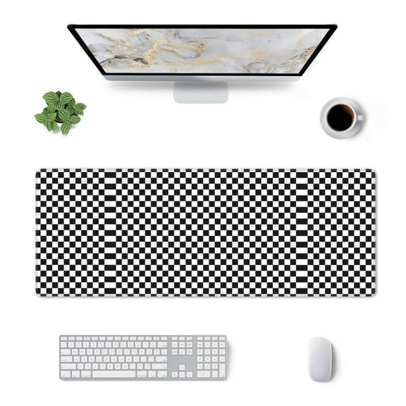 Black Checkered Large Gaming Mousepad For Office Computers Laptop Table Mouse Mat Accessory 11.8 X 31.5 Inches
﻿