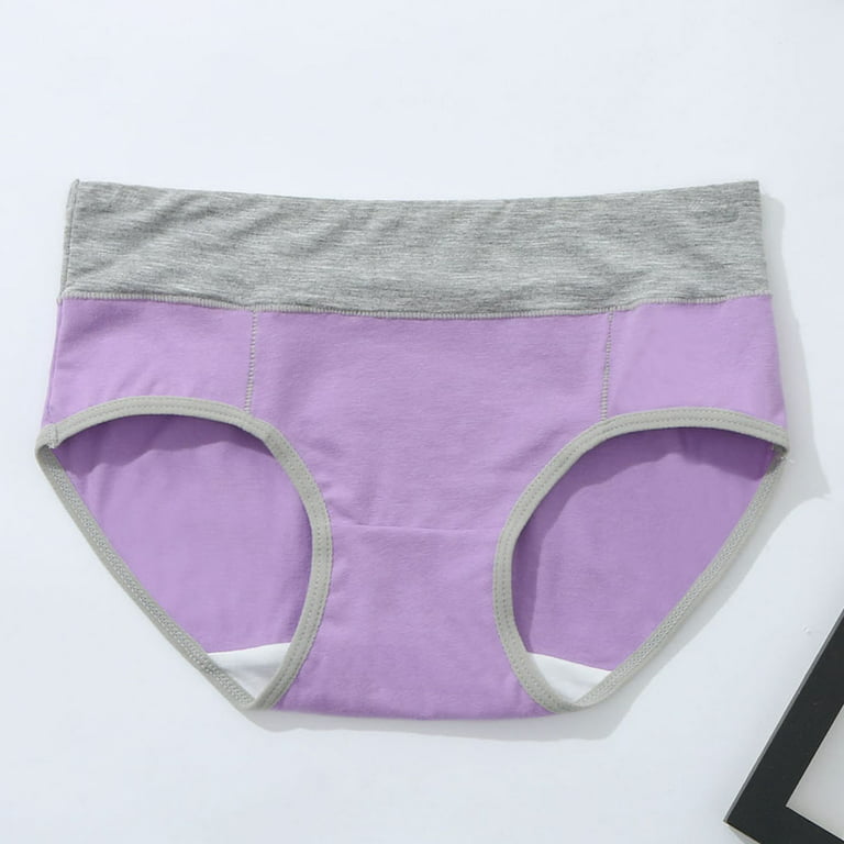 Women Underwear Brief Solid Color Patchwork Panties Knickers