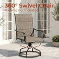 thumbnail image 4 of Pirecart 4Pcs Padded Patio Swivel Chairs, Patio Dining Chairs with 360° Rotation, High Back Textilene Outdoor Dining Chairs with Metal Frame & Armrest, Brown, 4 of 8