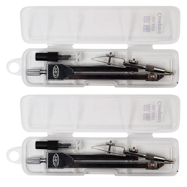 KAKOWELY Compass Drawing Tool for Students with Strong Iron Material and Silver Color 2Pcs,4.53"X1.18"X0.39"