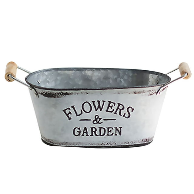 MasteelfCA Vintage Iron Bucket Succulent Flower Pot Creative Decorative Bucket European Style Bucket Silver