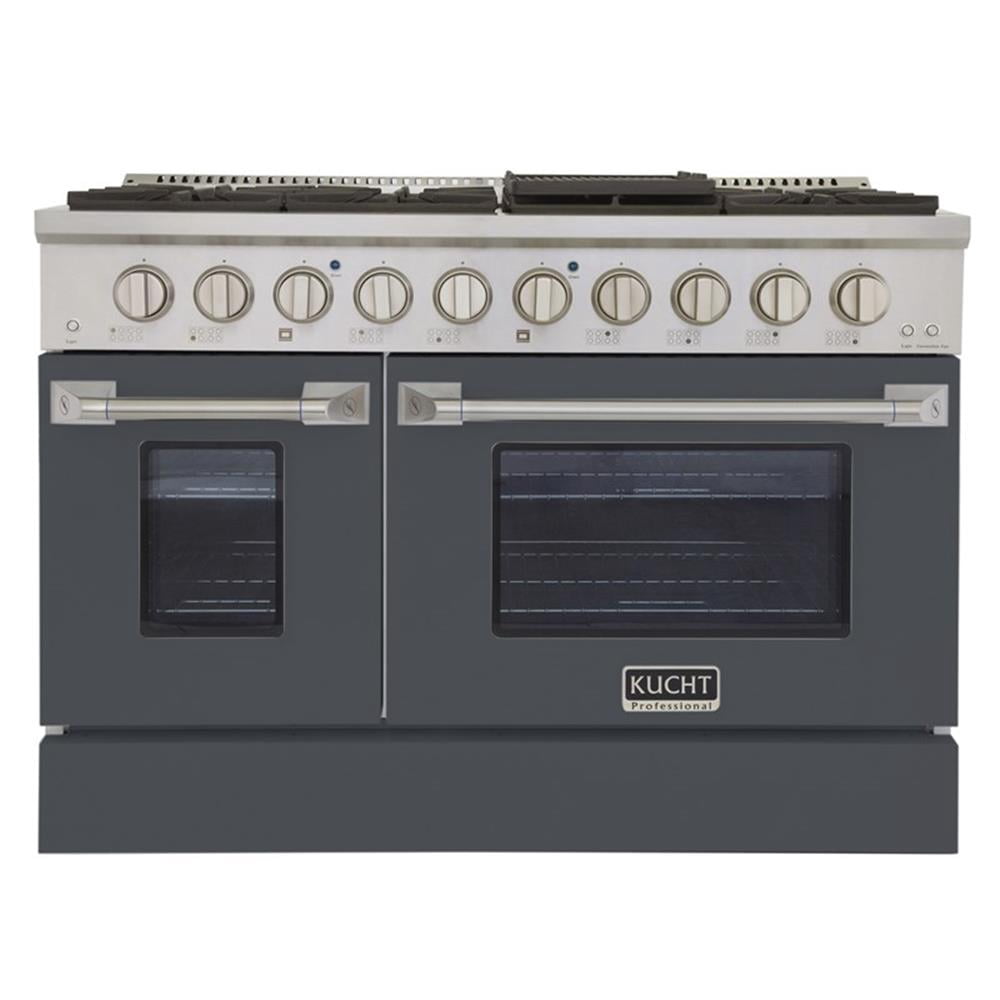 Pemberly Row 48" 6.7 cu. ft. Propane Gas Range w/ Convection Oven in Cement Gray