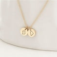 thumbnail image 2 of Personalized Long Distance Disc Necklace Engraving Round Jewelry Christmas Gift for Her, 2 of 7