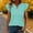 *Mint Green, variant on ClodeEU Women’s V Neck Puff Short Sleeve T Shirt with Button ,Casual Solid Color Top Army Green,Women's Plus L