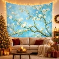 thumbnail image 3 of Almond Blossom Tree in Impressionist Blue Sky, Peaceful Boho for Nature Lovers, Floral Botanical Wall Art, Wedding Gift, Tapestry Wall Hanging for Bedroom and Living Room, 3 of 7