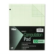 Engineering Computation Pad, Grid To Edge, 8 1/2 X 11, Green, 100 Sheets