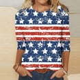 thumbnail image 1 of Hauts d'Été pour Femmes 2023 Mode Féminine Manches Courtes Col Rond Rétro Imprimé Ample Blouse Manches Trois-Quarts Bohème Grande Taille T-Shirt pour Femmes, 1 of 4